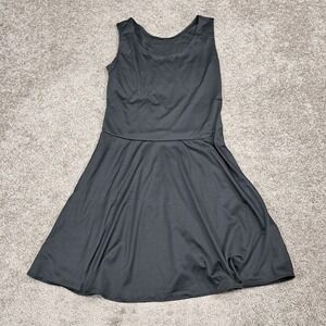 Black Sleeveless Fit and Flare Skater Dress Scoop Neck Mini 5287